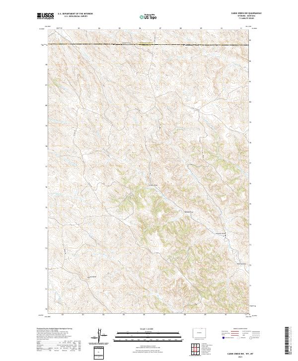 Cabin Creek NW 2021 topographic map thumbnail