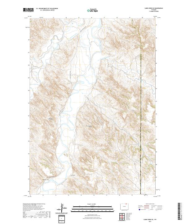 Cabin Creek SE 2021 topographic map thumbnail