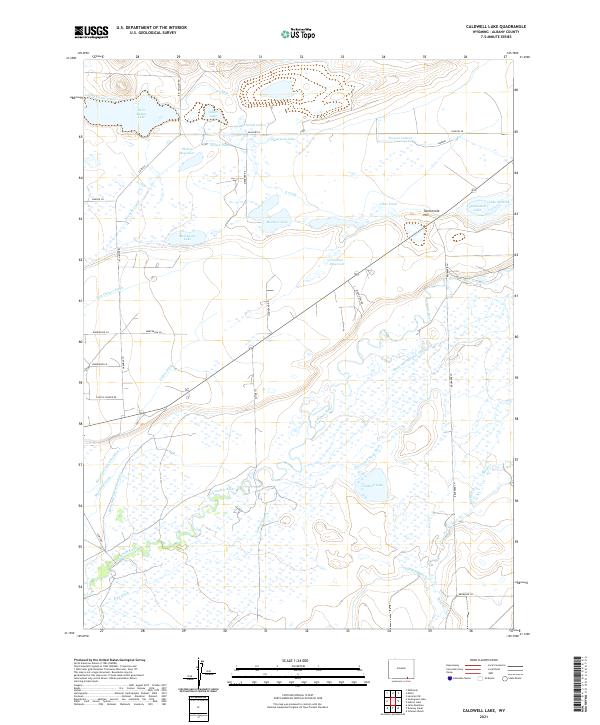 Caldwell Lake topographic map thumbnail