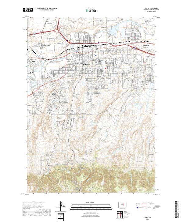 Casper topographic map thumbnail