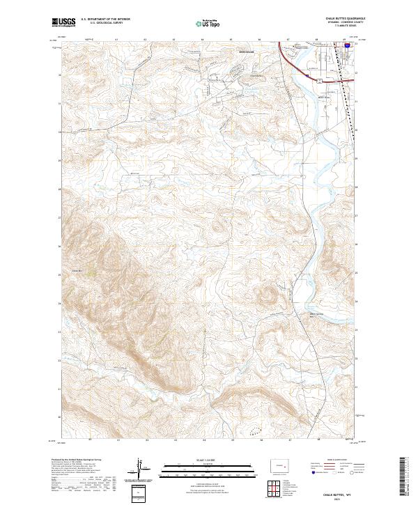 Chalk Buttes topographic map thumbnail