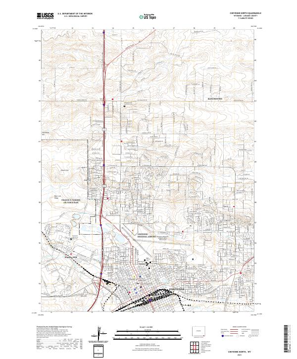 Cheyenne North topographic map thumbnail