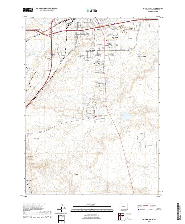 Cheyenne South topographic map thumbnail