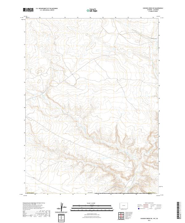 Chicken Creek SW topographic map thumbnail