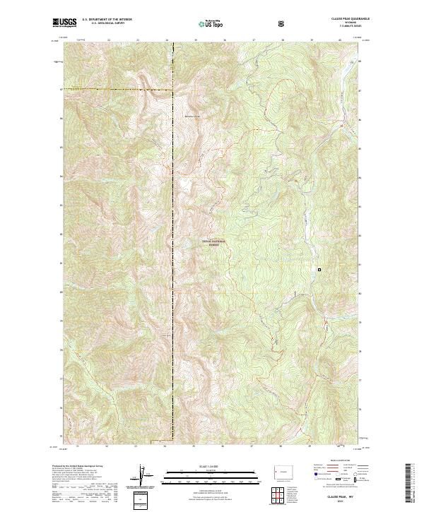 Clause Peak topographic map thumbnail