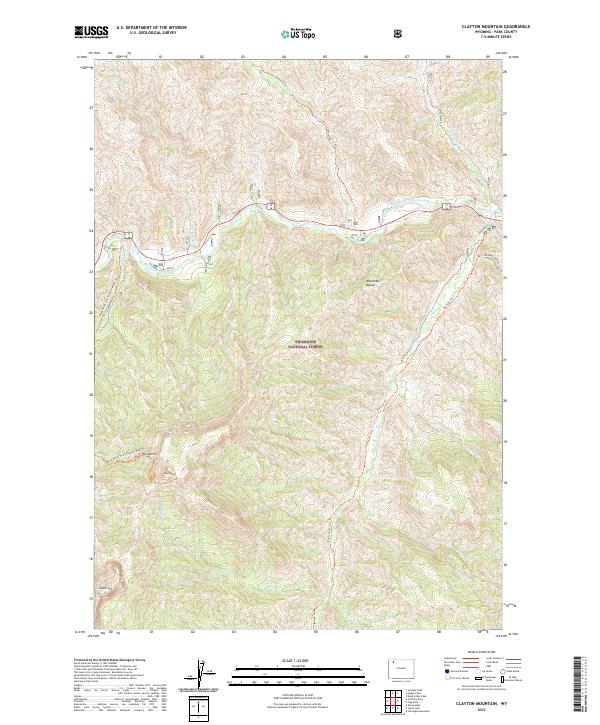 Clayton Mountain topographic map thumbnail