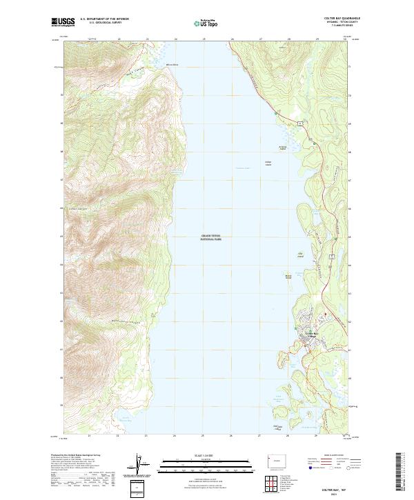Colter Bay topographic map thumbnail