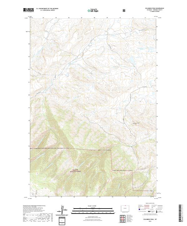 Columbus Peak topographic map thumbnail