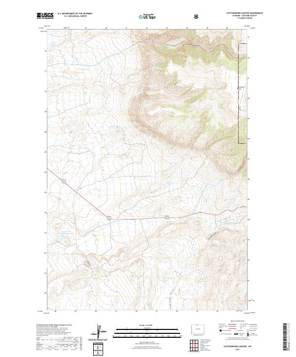 Cottonwood Canyon topographic map thumbnail