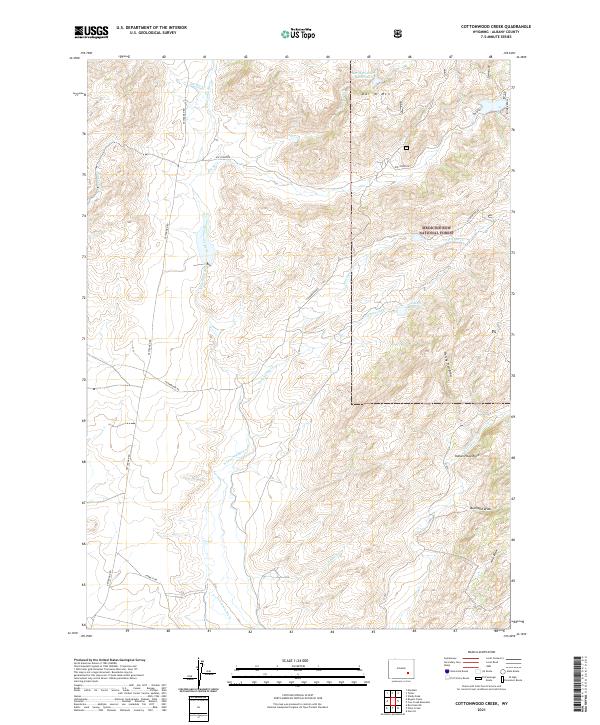 Cottonwood Creek topographic map thumbnail