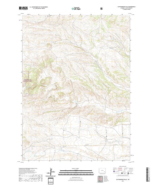 Cottonwood Falls topographic map thumbnail