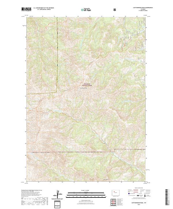 Cottonwood Peak topographic map thumbnail