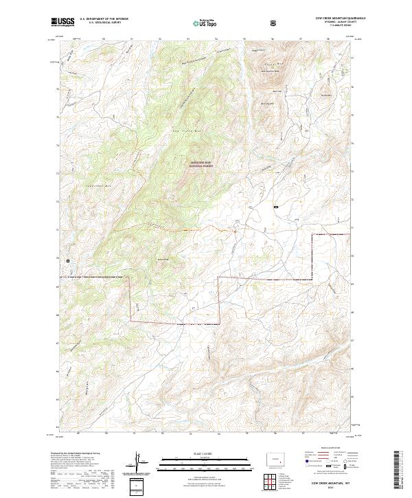 Cow Creek Mountain topographic map thumbnail