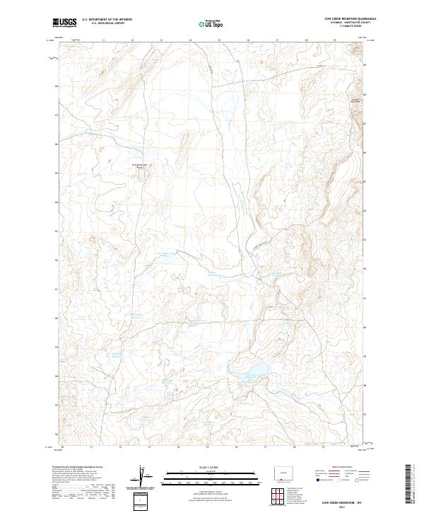 Cow Creek Reservoir topographic map thumbnail
