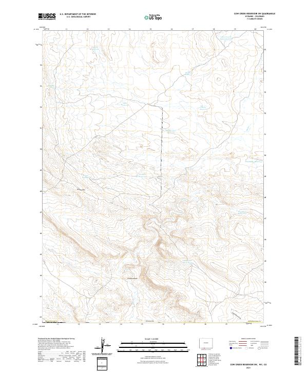 Cow Creek Reservoir SW topographic map thumbnail