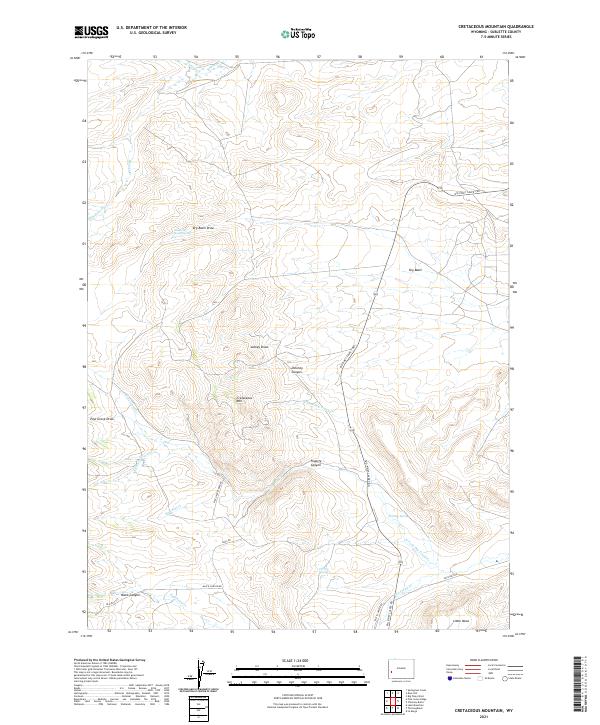 Cretaceous Mountain topographic map thumbnail