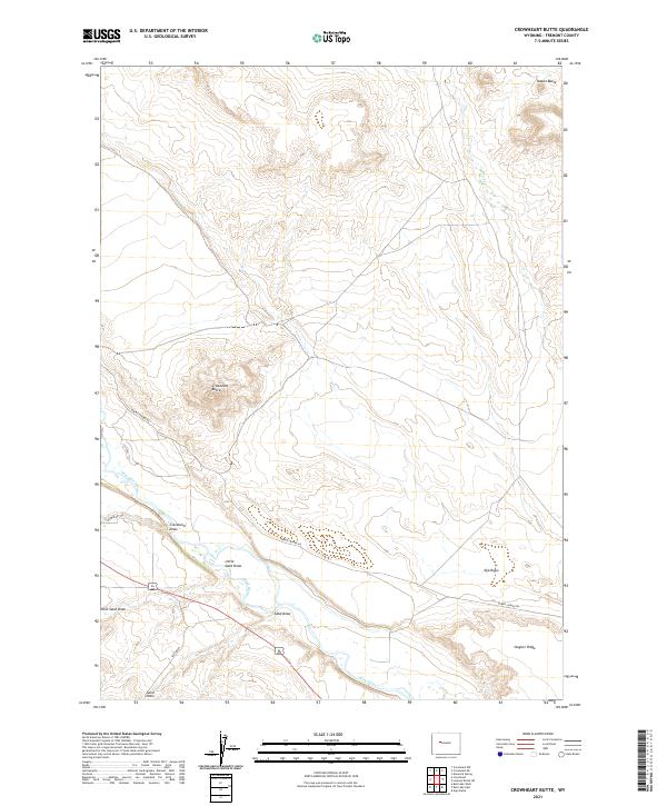 Crowheart Butte topographic map thumbnail