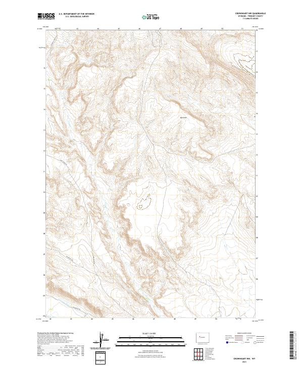 Crowheart NW topographic map thumbnail
