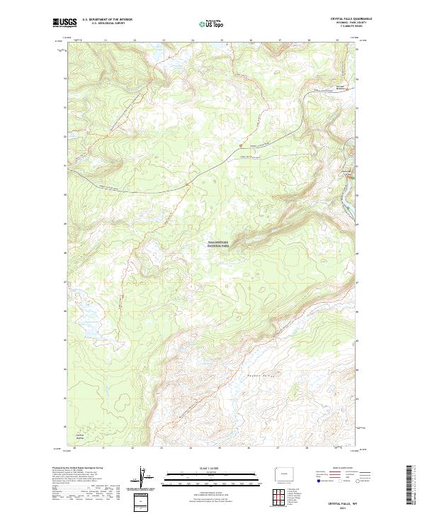 Crystal Falls topographic map thumbnail