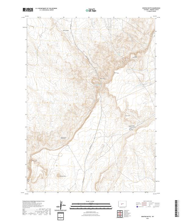 Dishpan Butte topographic map thumbnail