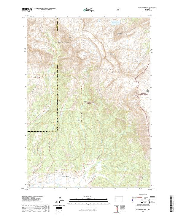 Doubletop Peak topographic map thumbnail