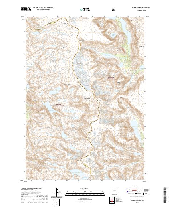 Downs Mountain 2021 topographic map thumbnail