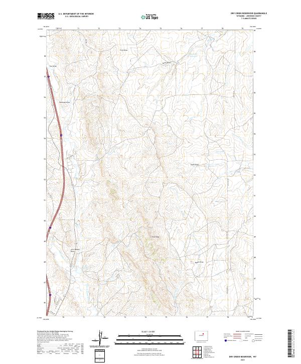 Dry Creek Reservoir topographic map thumbnail