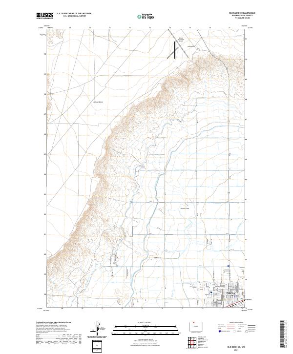 Elk Basin SE 2021 topographic map thumbnail