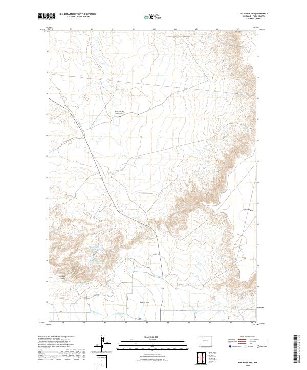 Elk Basin SW topographic map thumbnail