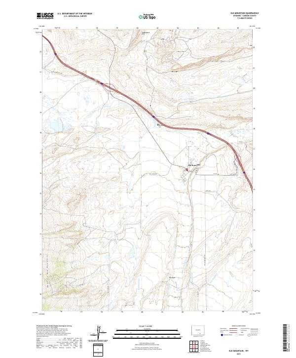 Elk Mountain 2021 topographic map thumbnail