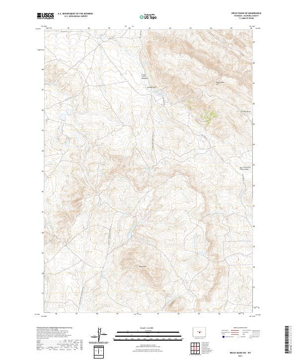 Ervay Basin SW 2021 topographic map thumbnail
