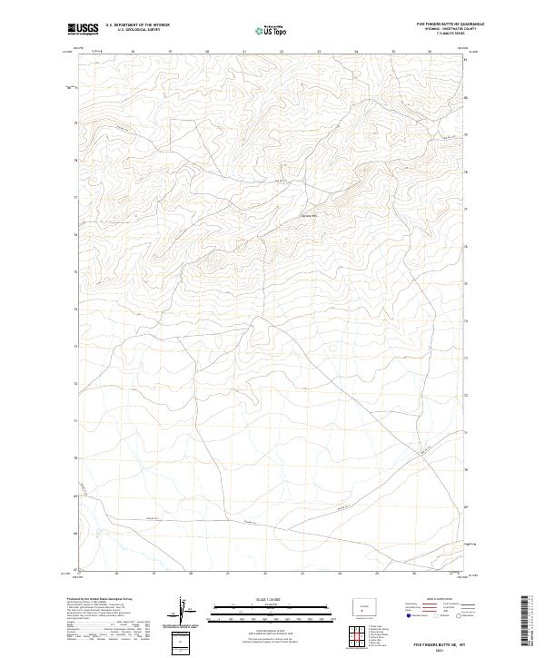 Five Fingers Butte NE topographic map thumbnail