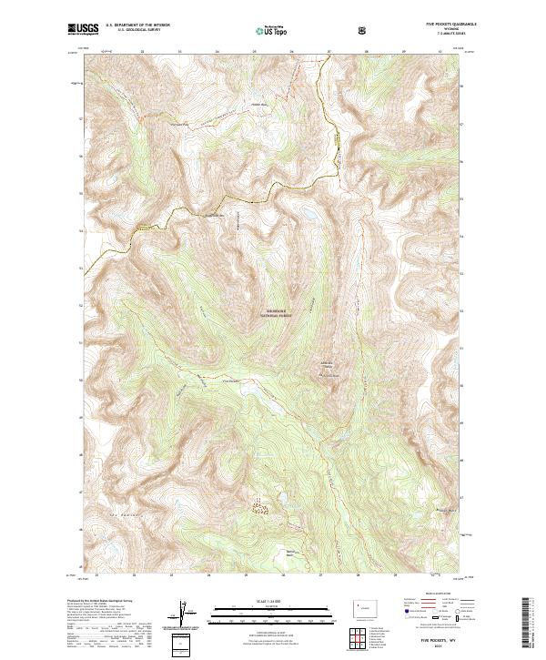 Five Pockets topographic map thumbnail