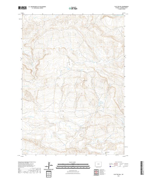 Flat Top Hill topographic map thumbnail