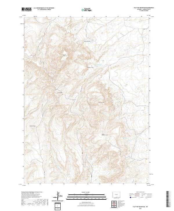 Flat Top Mountain topographic map thumbnail