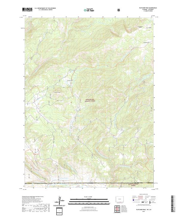 Fletcher Peak topographic map thumbnail