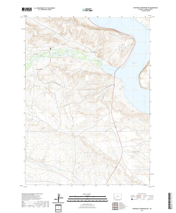 Fontenelle Reservoir SW topographic map thumbnail