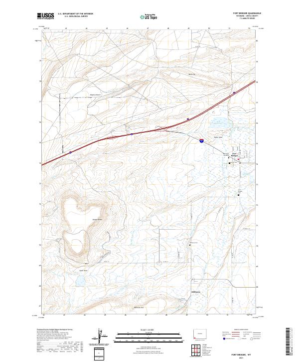 Fort Bridger topographic map thumbnail