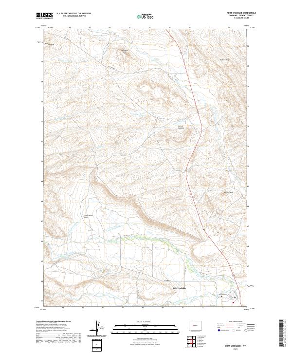 Fort Washakie topographic map thumbnail