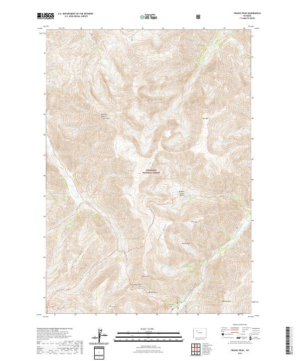 Francs Peak 2021 topographic map thumbnail