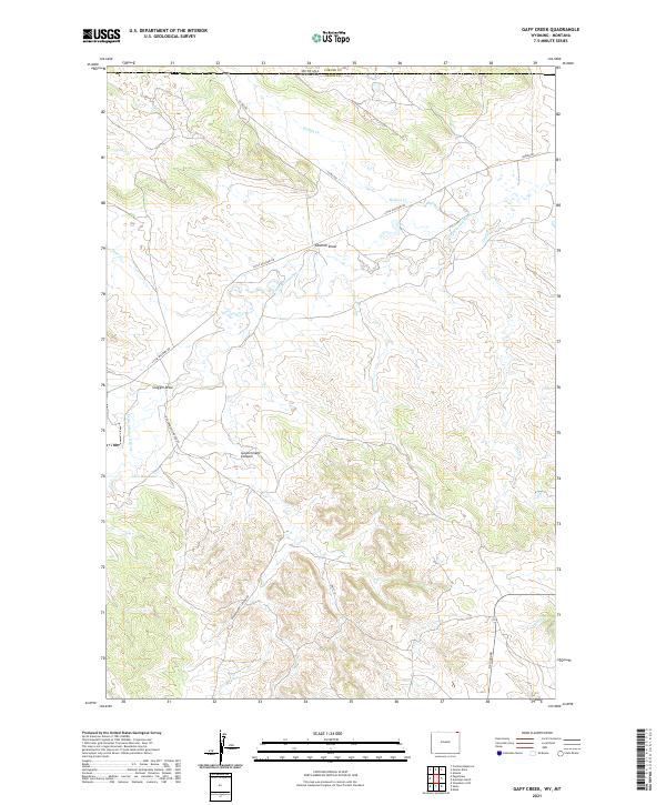 Gaff Creek 2021 topographic map thumbnail