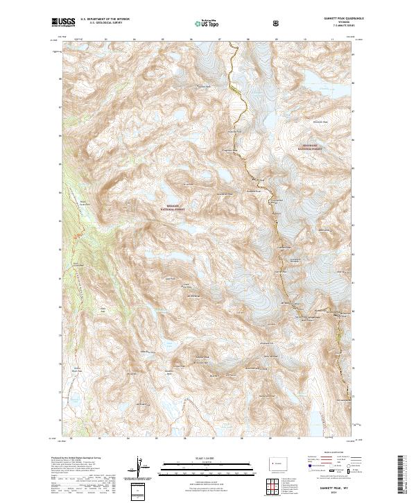 Gannett Peak topographic map thumbnail