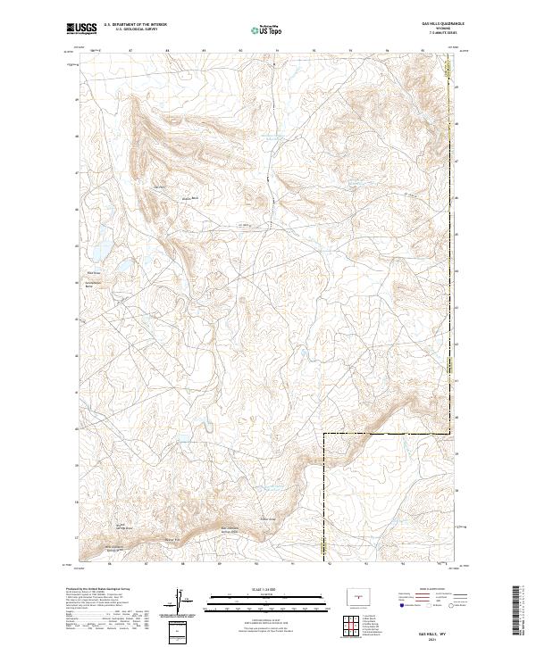 Gas Hills 2021 topographic map thumbnail