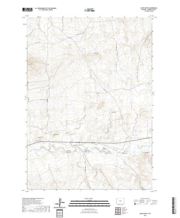 Gates Butte 2021 topographic map thumbnail