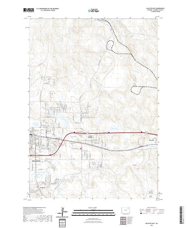 Gillette East topographic map thumbnail