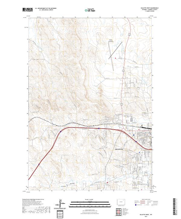 Gillette West topographic map thumbnail
