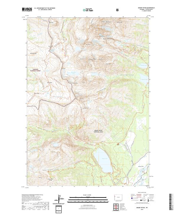 Grand Teton topographic map thumbnail