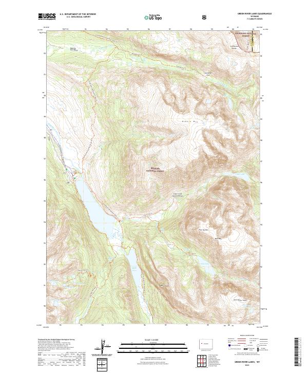 Green River Lakes topographic map thumbnail
