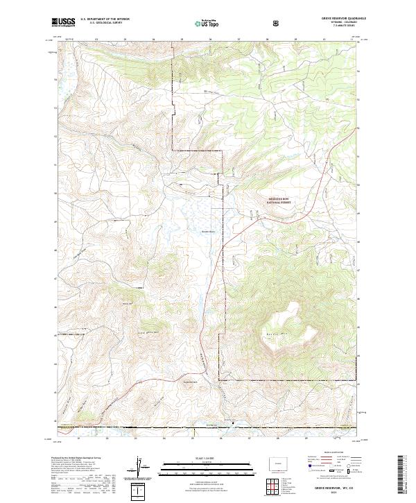 Grieve Reservoir topographic map thumbnail