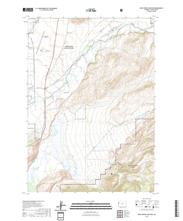 Gros Ventre Junction 2021 topographic map thumbnail